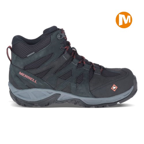 Dámské Pracovní Boty Merrell Siren Mid Waterproof Alloy Toe Černé (CZ. EPWTD)